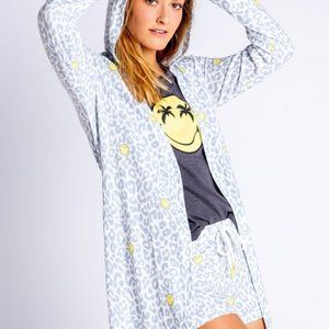 PJ Salvage Smiley & Animal Print Hooded Robe
